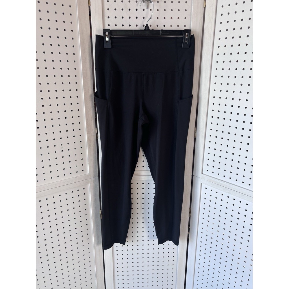 Yogalicious Lux Black High Waist Side Pocket Yoga Leggings Women's Lg